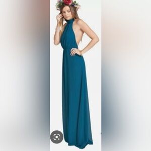 Show Me Your MuMu Collette Collar Dress Maxi Deep Jade Size Medium